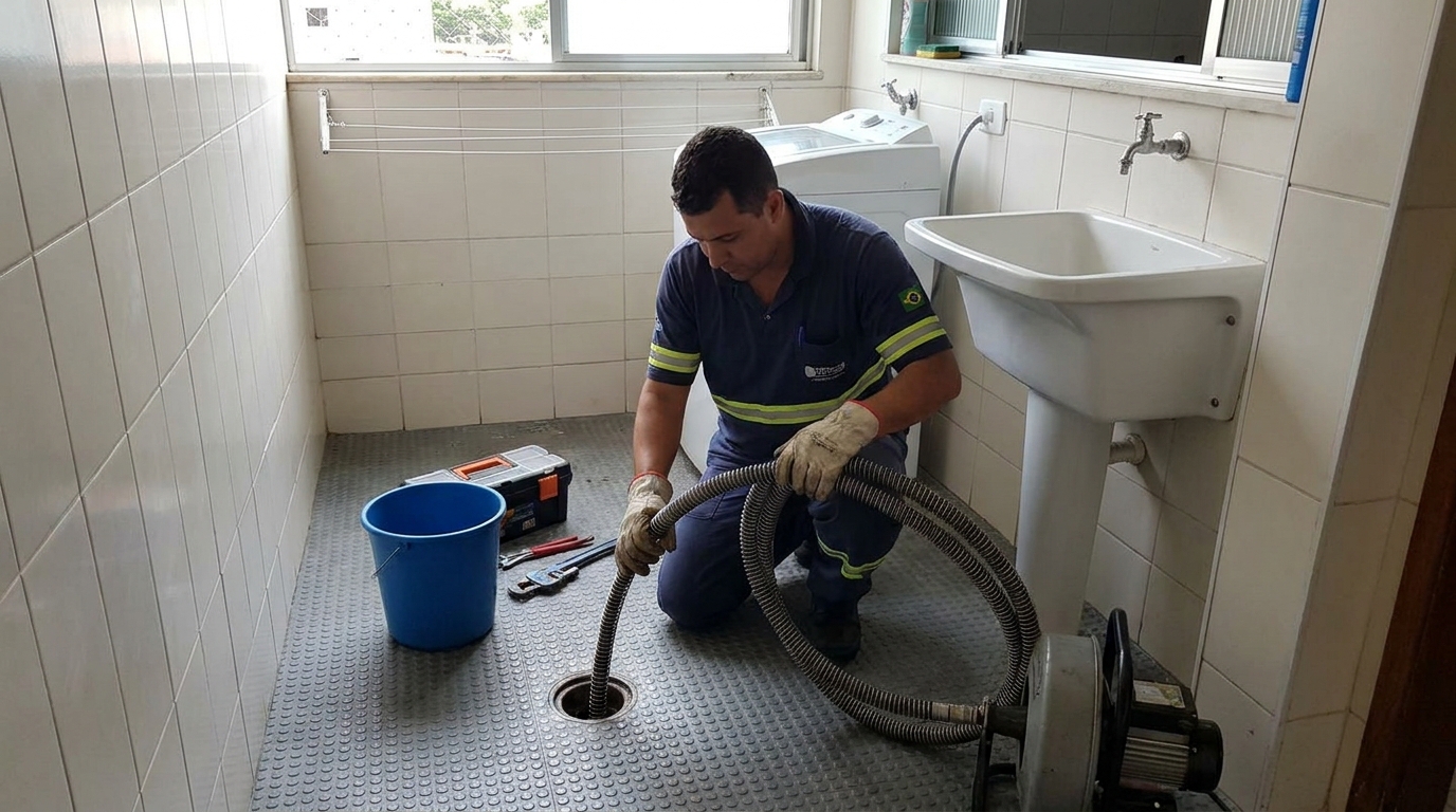 Desentupimento de ralo residencial em Montes Claros‑MG