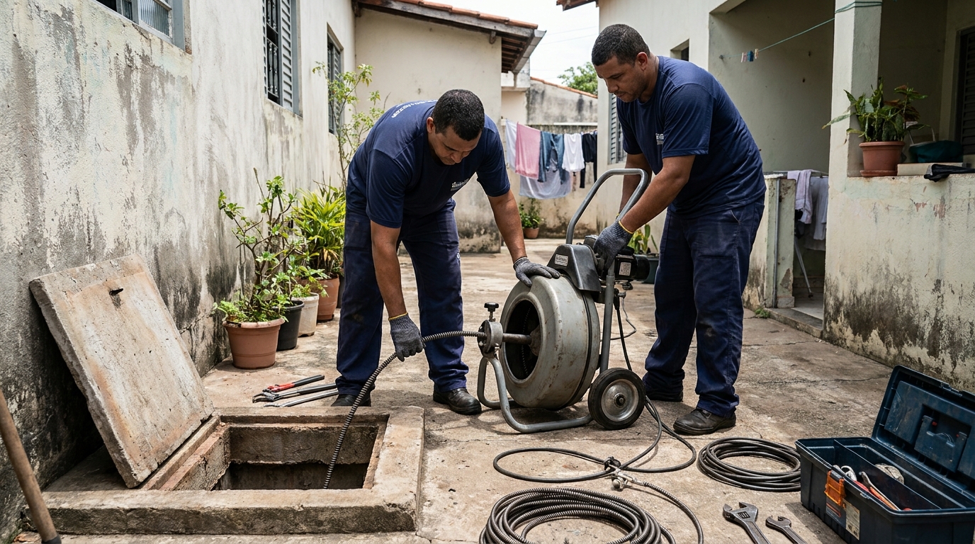 Desentupimento de rede de esgoto em Montes Claros‑MG