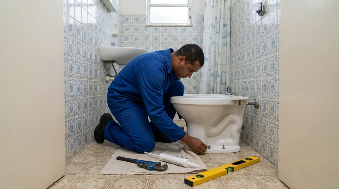Instalação de vaso sanitário residencial em Montes Claros‑MG