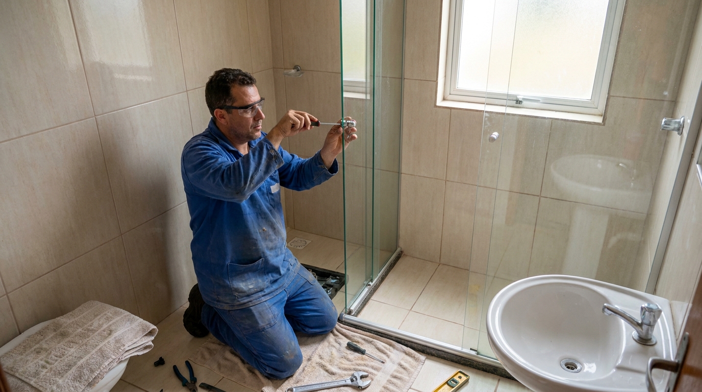 Técnico realizando manutenção de box em Montes Claros‑MG